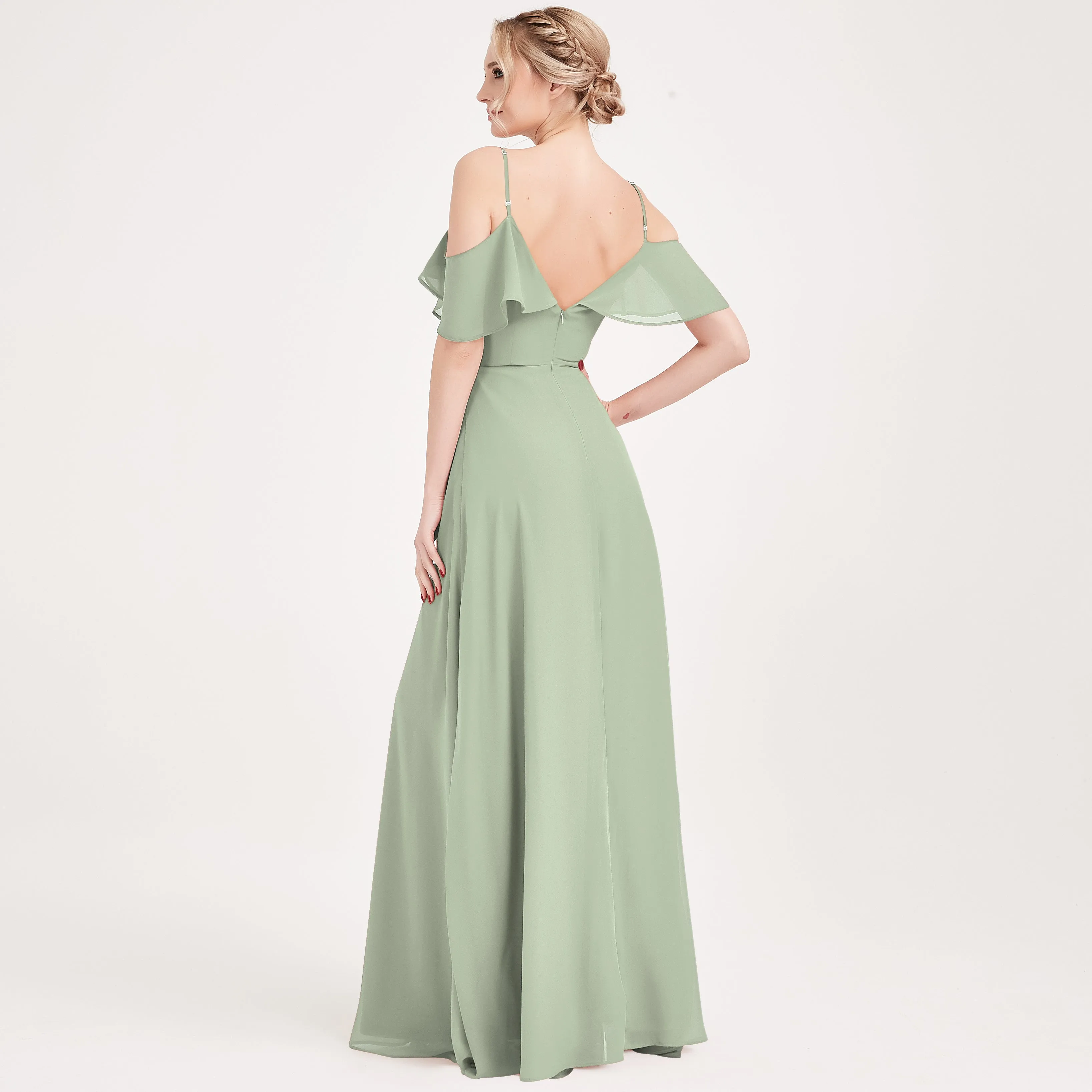 1 Of 3 Ways Convertible Bridesmaid Cinnamon Rose Chiffon A-Line Gown