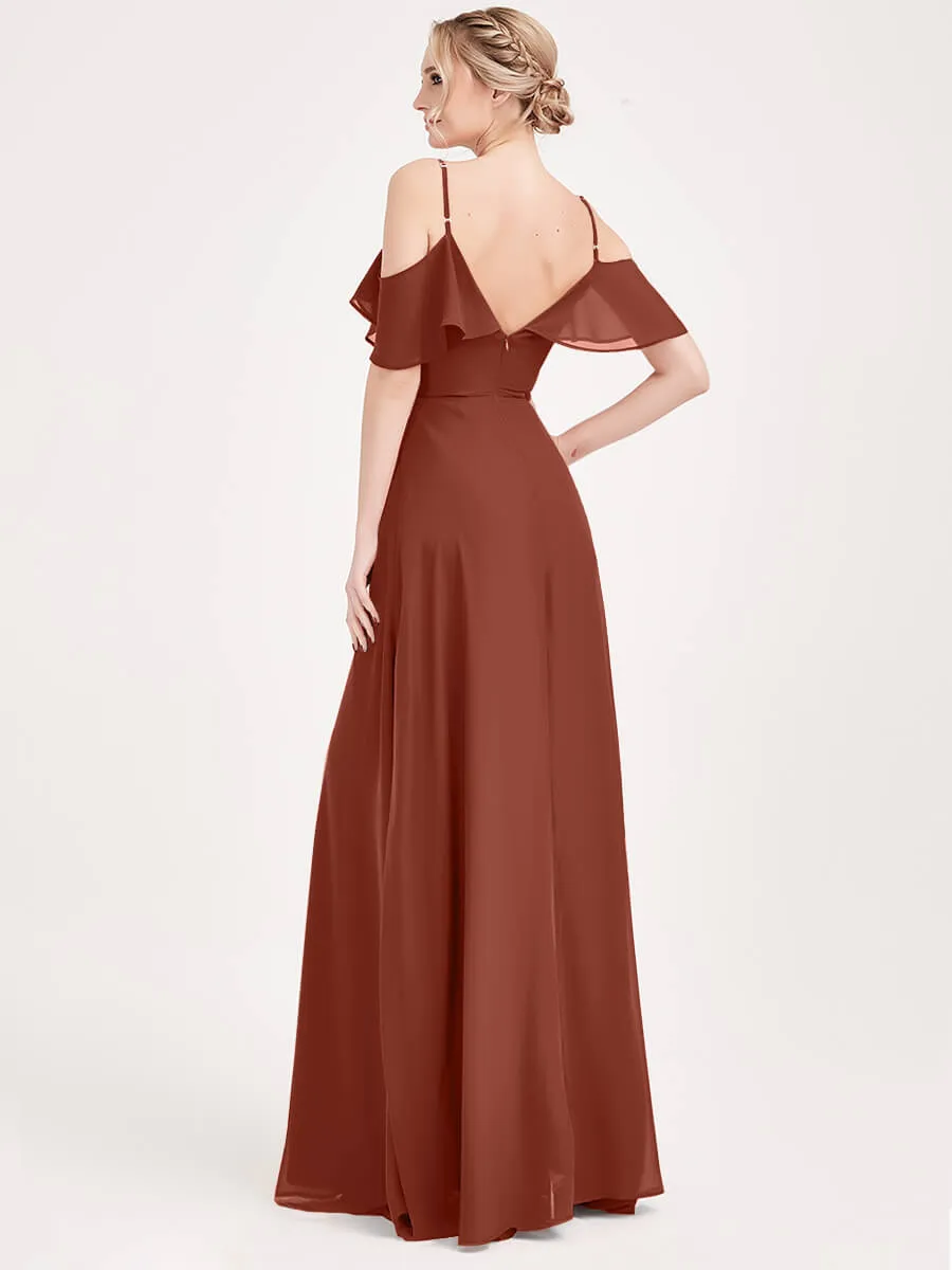 1 Of 3 Ways Convertible Bridesmaid Cinnamon Rose Chiffon A-Line Gown