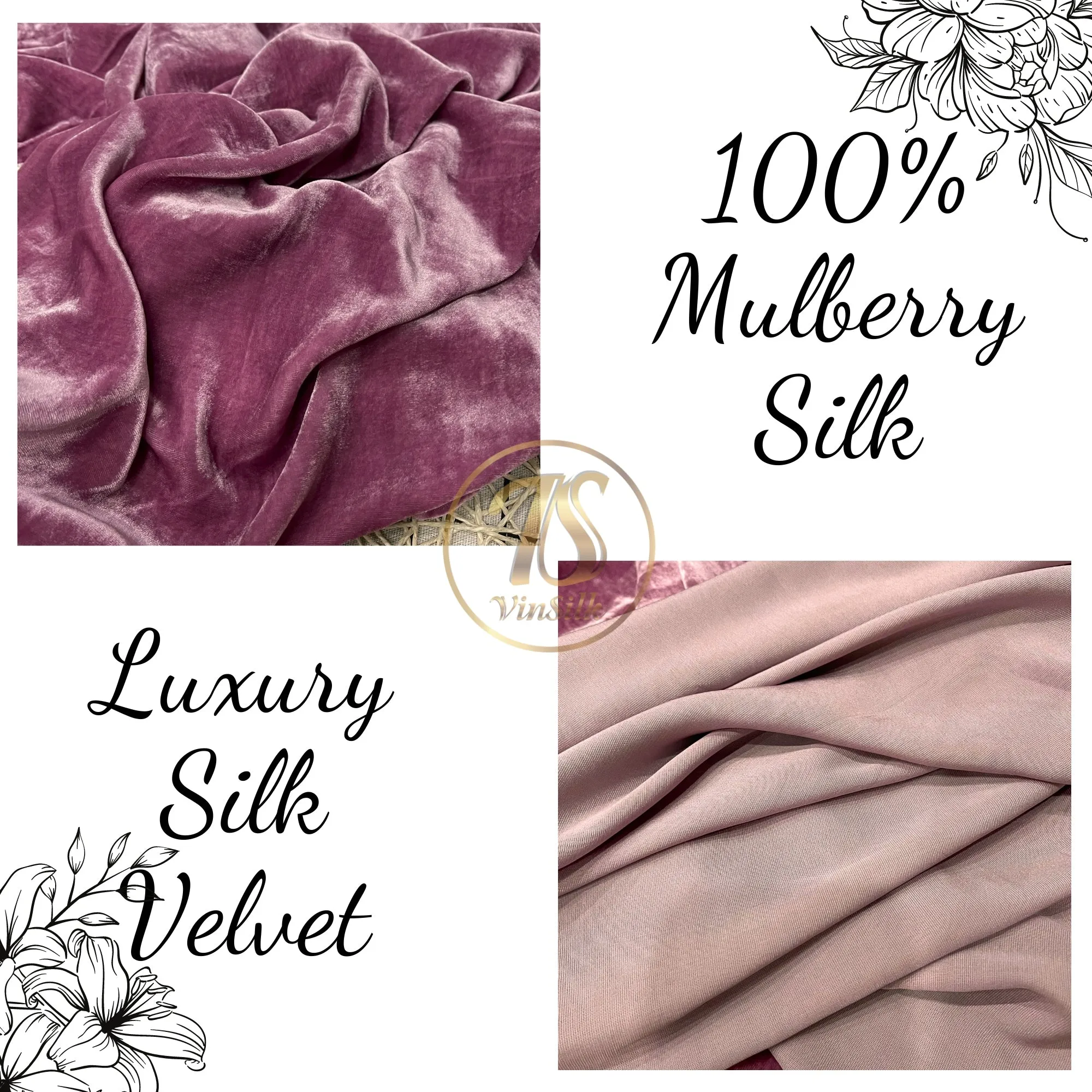 100% MULBERRY SILK VELVET fabric by the yard - Luxury Silk Velvet for Dress, Skirt, High End Garment - Silk apparel fabric - Pink silk velvet - Silk for clothes