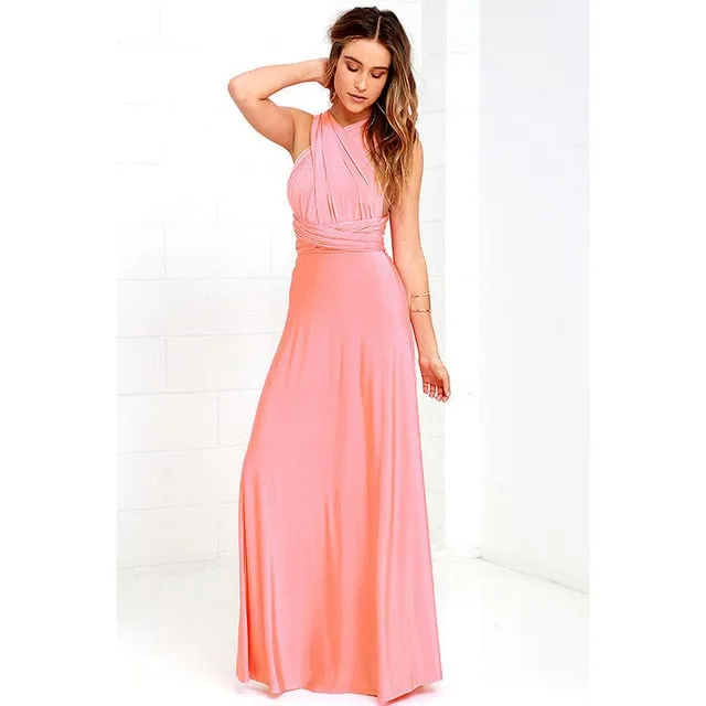 Amy Fashion - Bandage Party Bridesmaids Infinity Robe Maxi Dress