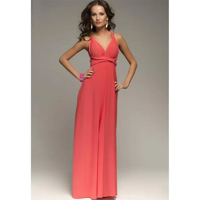 Amy Fashion - Bandage Party Bridesmaids Infinity Robe Maxi Dress