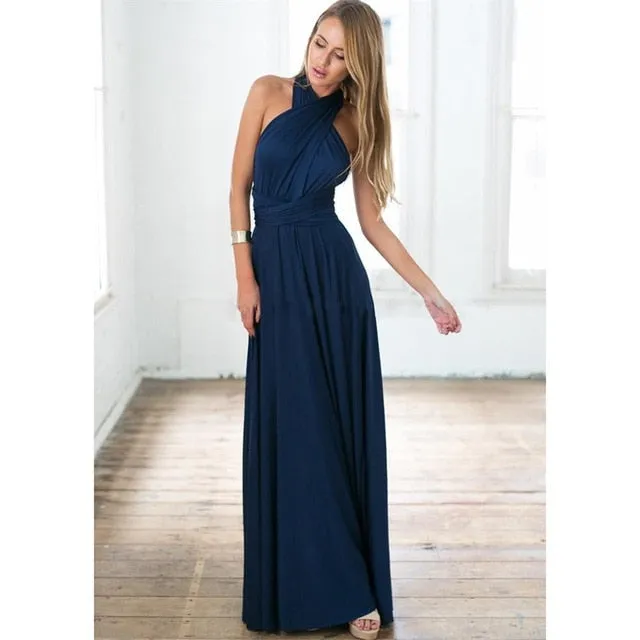 Amy Fashion - Bandage Party Bridesmaids Infinity Robe Maxi Dress