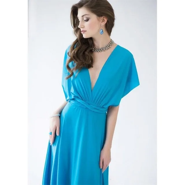 Amy Fashion - Bandage Party Bridesmaids Infinity Robe Maxi Dress