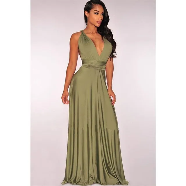 Amy Fashion - Bandage Party Bridesmaids Infinity Robe Maxi Dress