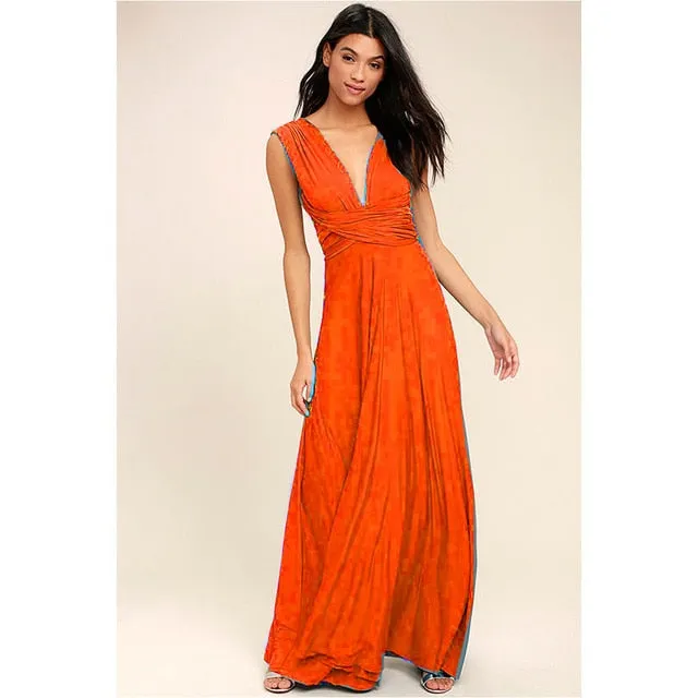 Amy Fashion - Bandage Party Bridesmaids Infinity Robe Maxi Dress