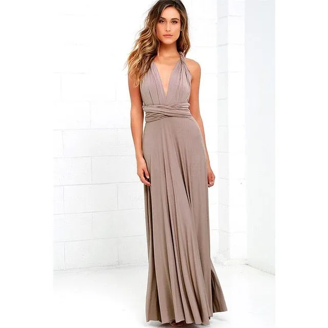 Amy Fashion - Bandage Party Bridesmaids Infinity Robe Maxi Dress