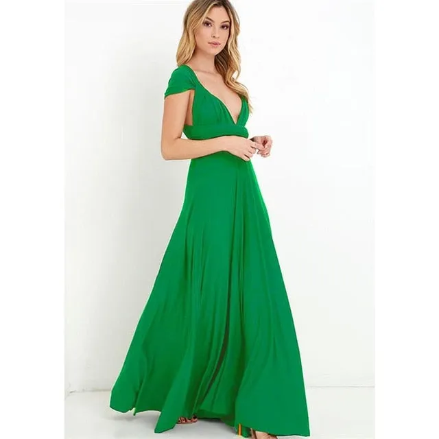 Amy Fashion - Bandage Party Bridesmaids Infinity Robe Maxi Dress