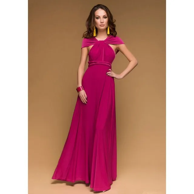 Amy Fashion - Bandage Party Bridesmaids Infinity Robe Maxi Dress