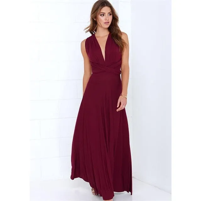 Amy Fashion - Bandage Party Bridesmaids Infinity Robe Maxi Dress