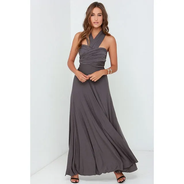 Amy Fashion - Bandage Party Bridesmaids Infinity Robe Maxi Dress