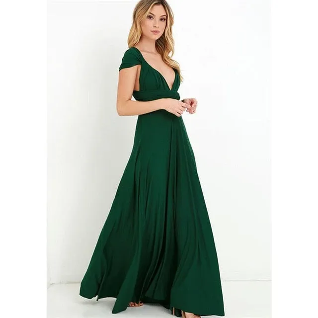 Amy Fashion - Bandage Party Bridesmaids Infinity Robe Maxi Dress