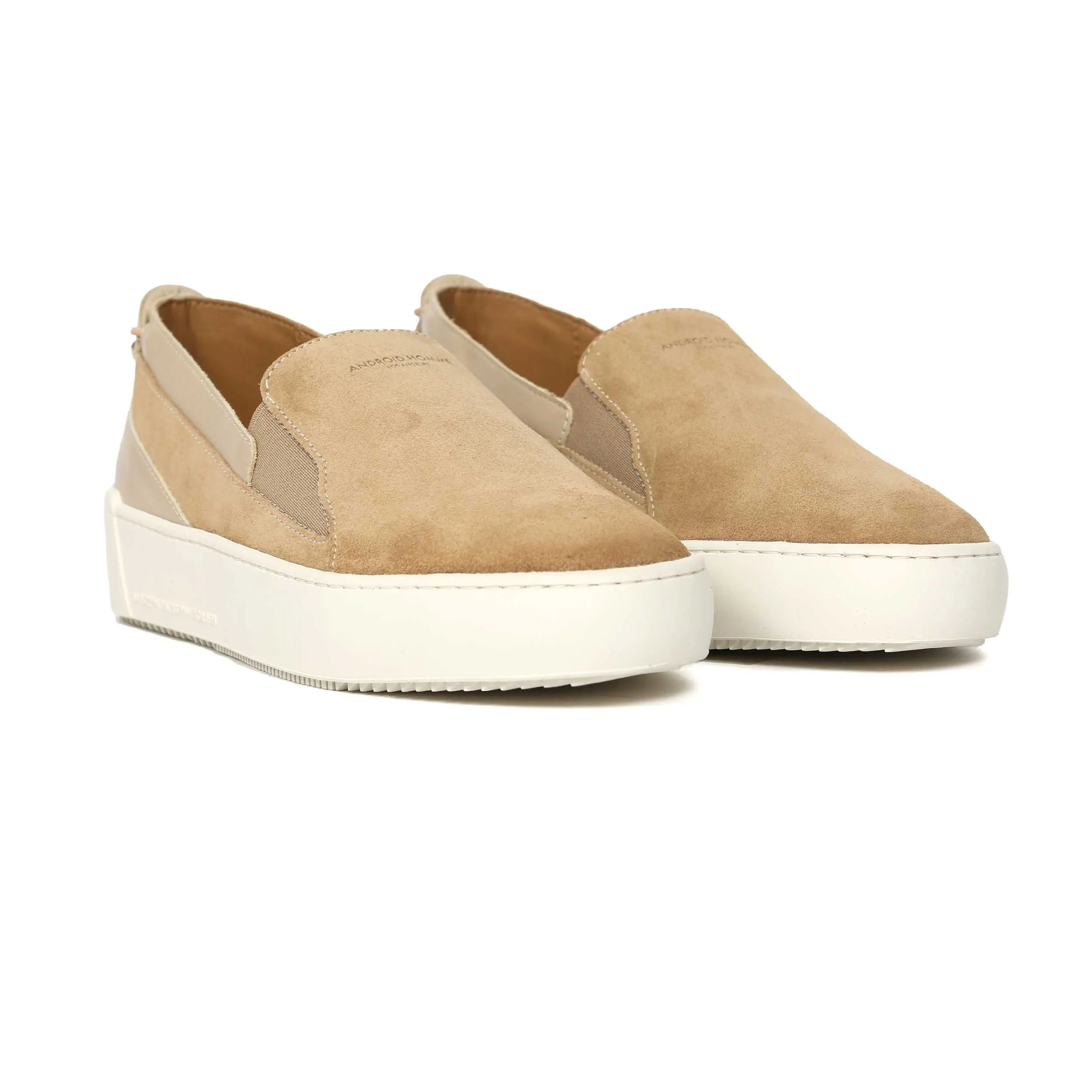 Android Homme Delta Slip Loafer in Beige & Off White