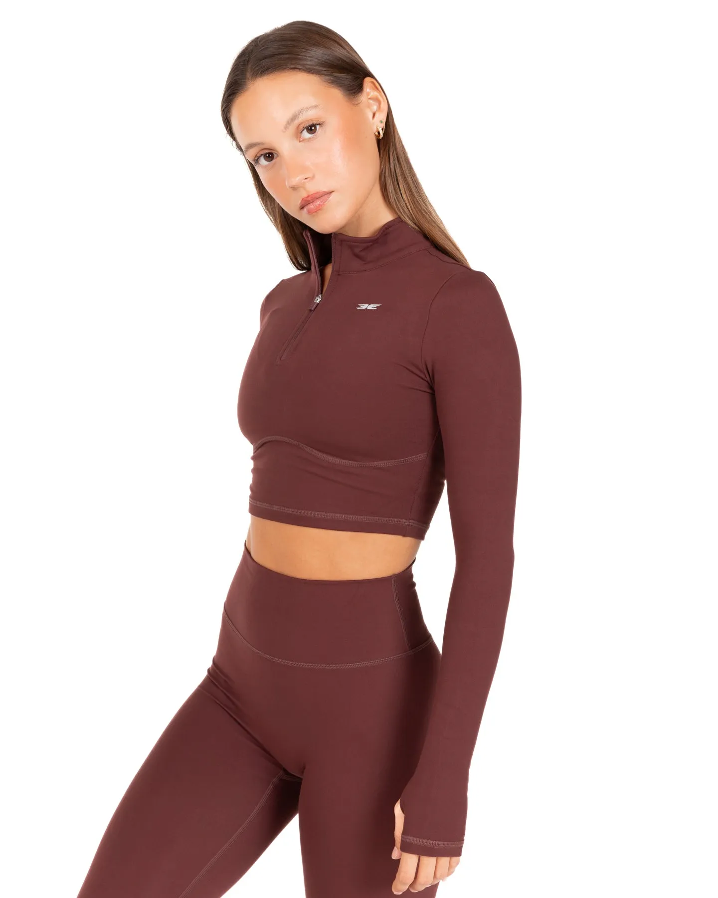 Auraluxe Crop Long Sleeve - Decadent Chocolate