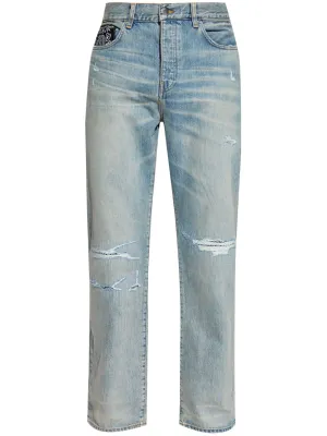 BANDANA REPAIR MID-RISE STRAIGHT-LEG JEANS