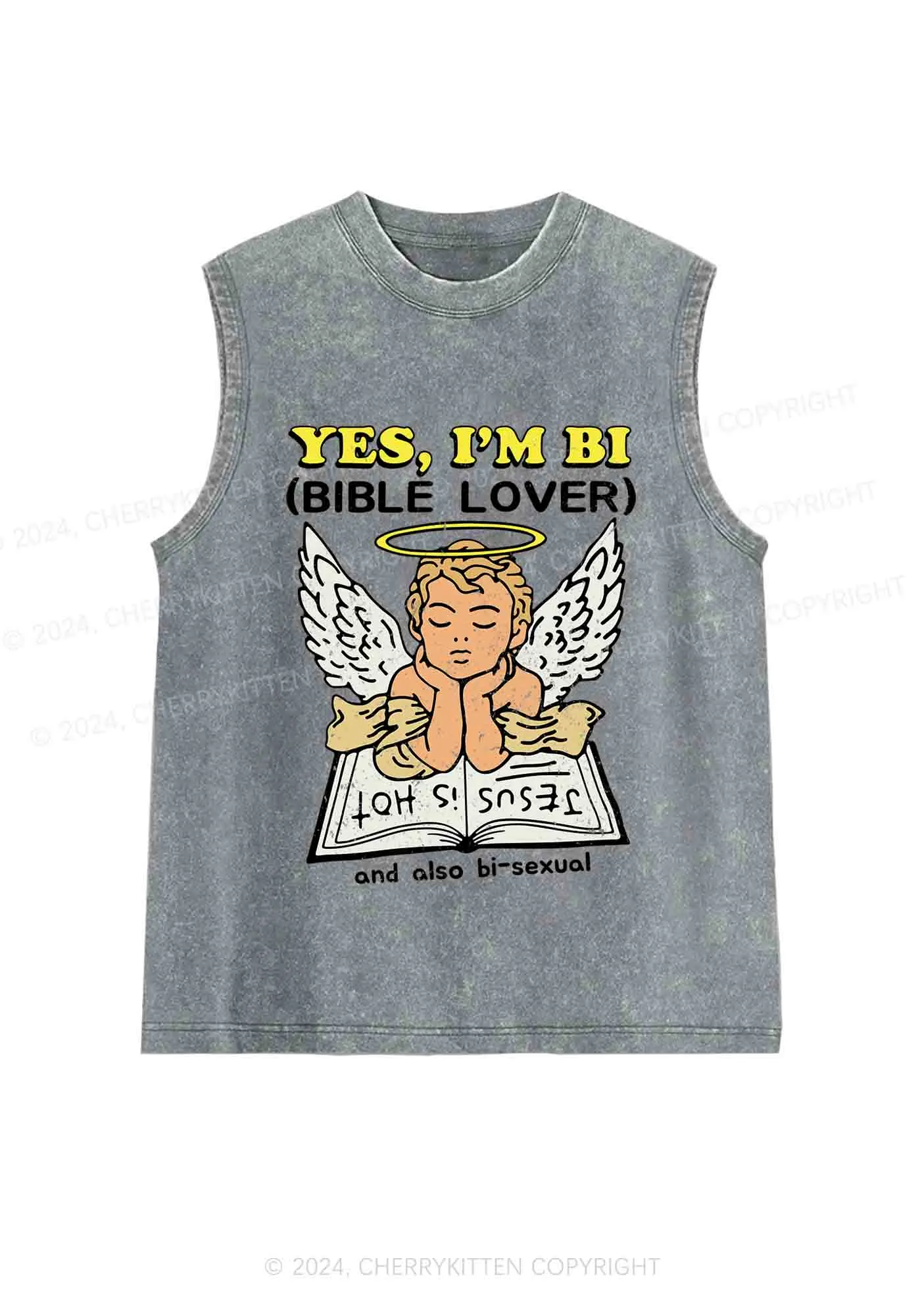 Bible Lover Y2K Washed Tank Cherrykitten