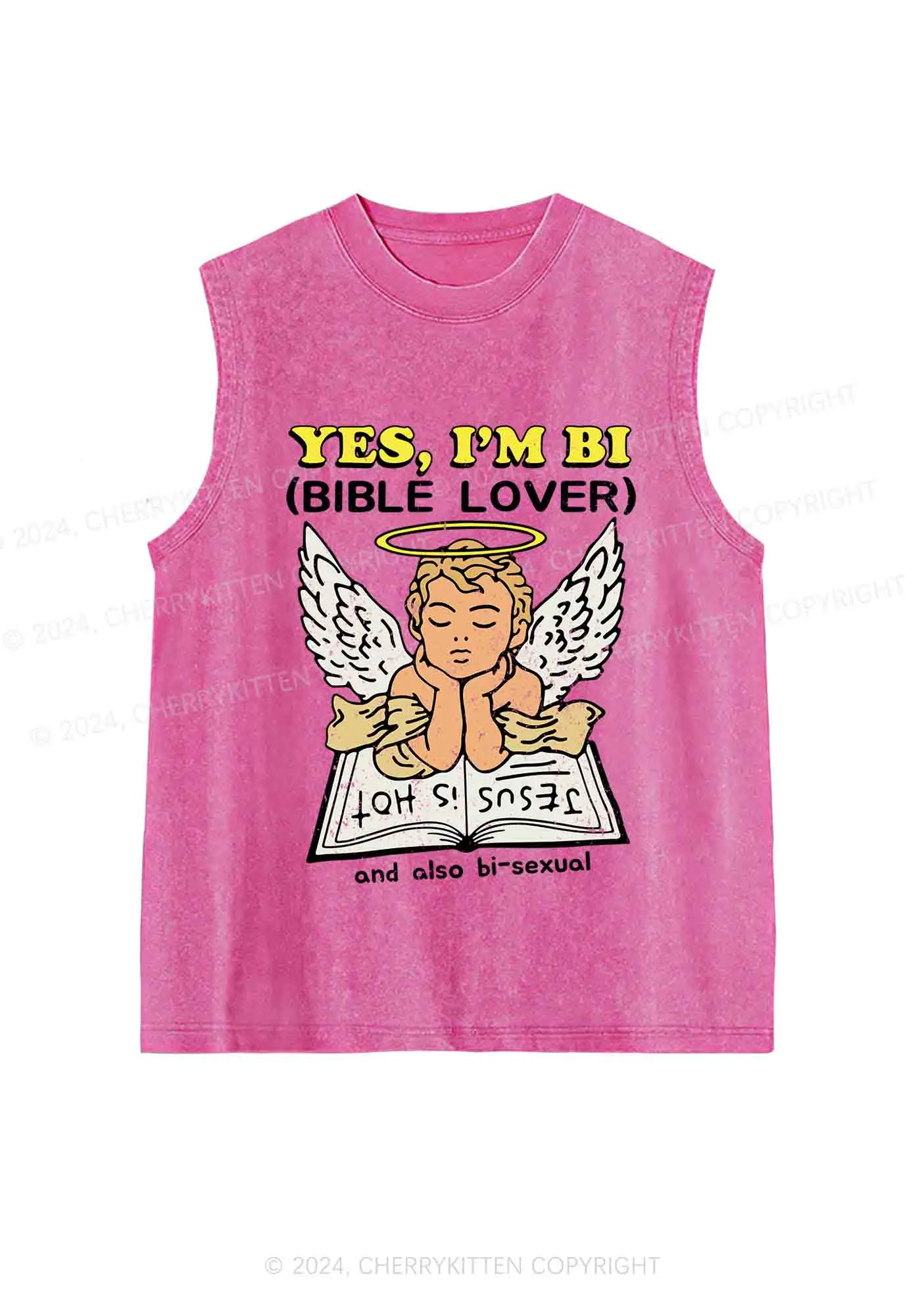 Bible Lover Y2K Washed Tank Cherrykitten