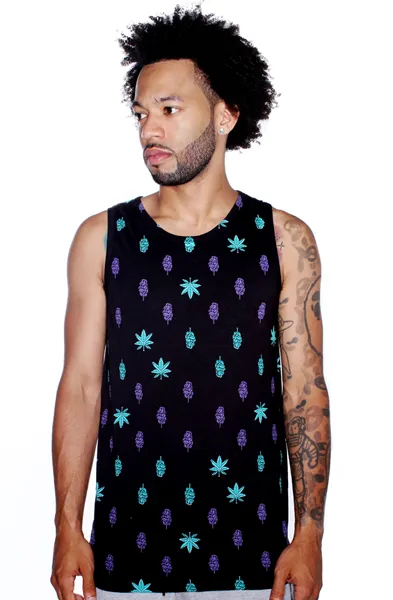 Black Grape 8 Bit Bud Tank Top