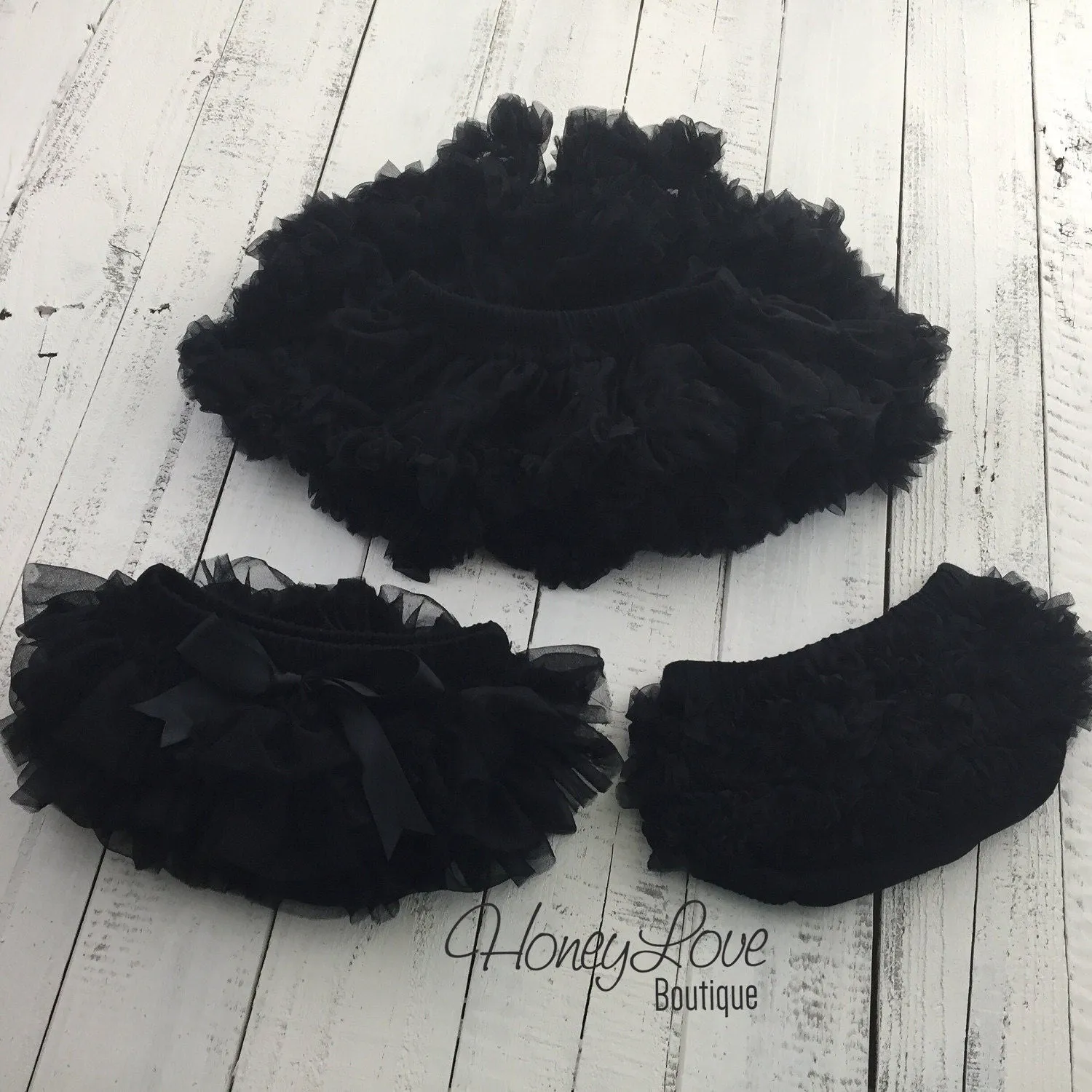 Black - Pettiskirt - Tutu Skirt Bloomer - Ruffle Bottom Bloomer