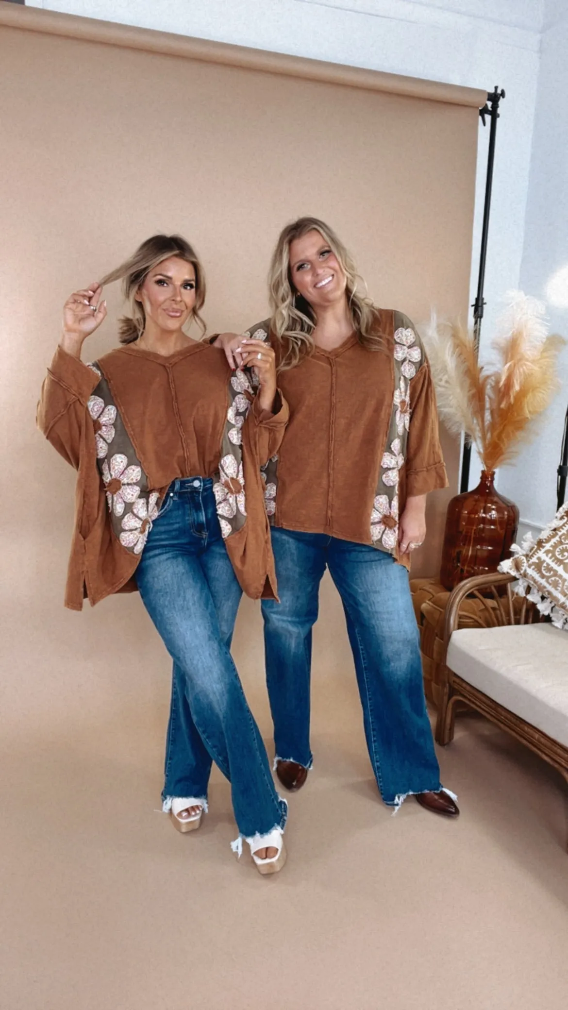 Bloom Into You Floral Boho Top, Camel