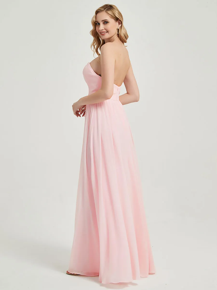 Blush 3 In 1 Detachable Straps Convertible Chiffon Bridesmaid Dress