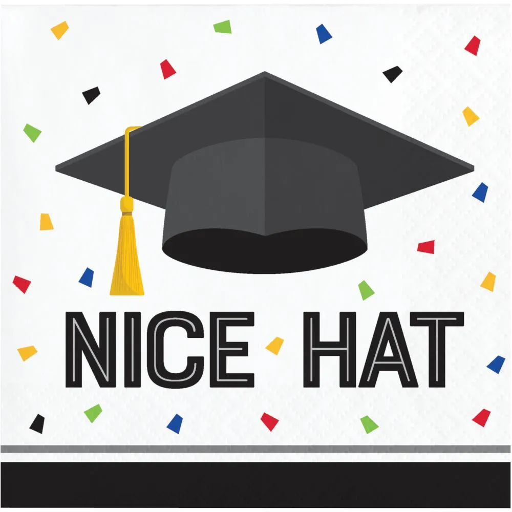 Bulk Nice Hat Graduation Beverage Napkins (192 per Case)