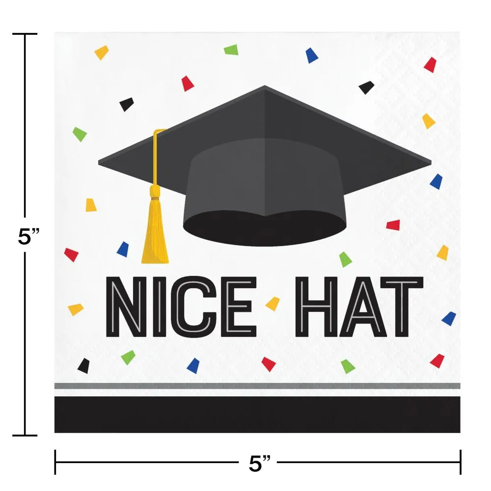 Bulk Nice Hat Graduation Beverage Napkins (192 per Case)