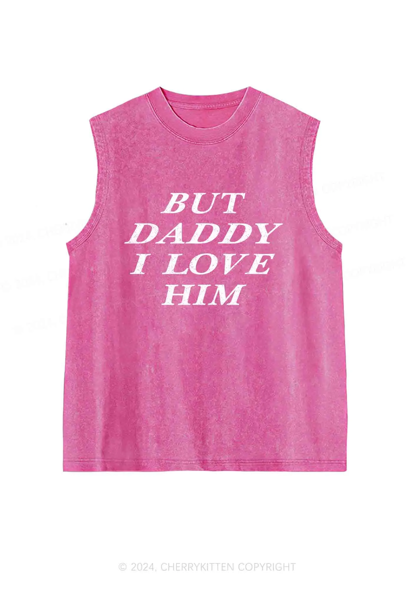 But Daddy I Love Him Y2K Washed Tank Cherrykitten