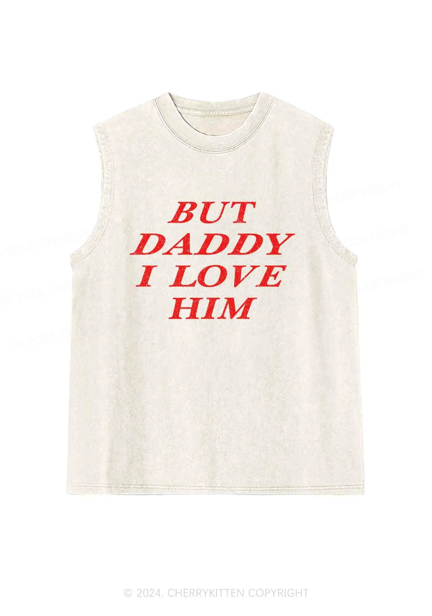 But Daddy I Love Him Y2K Washed Tank Cherrykitten