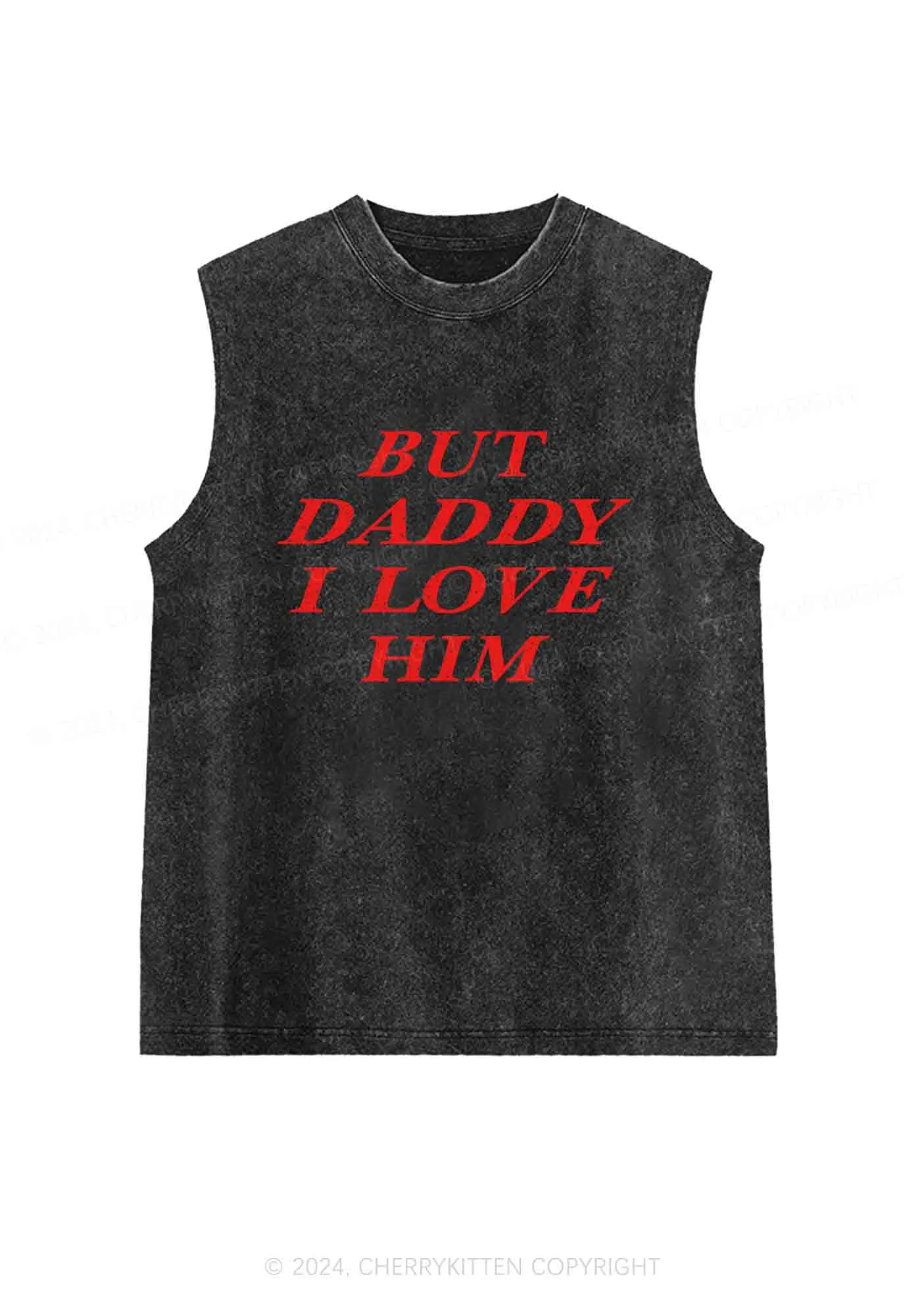 But Daddy I Love Him Y2K Washed Tank Cherrykitten