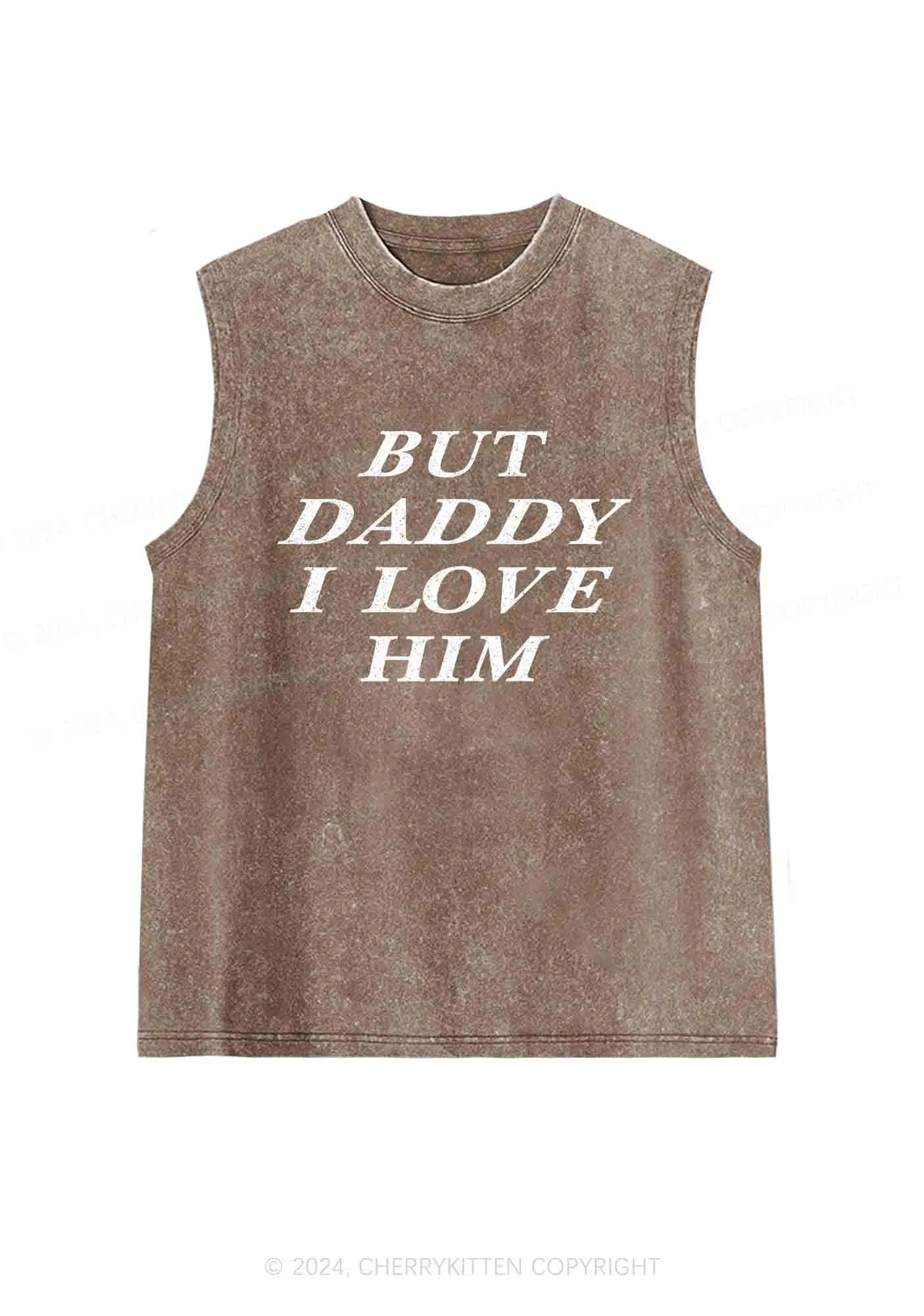 But Daddy I Love Him Y2K Washed Tank Cherrykitten