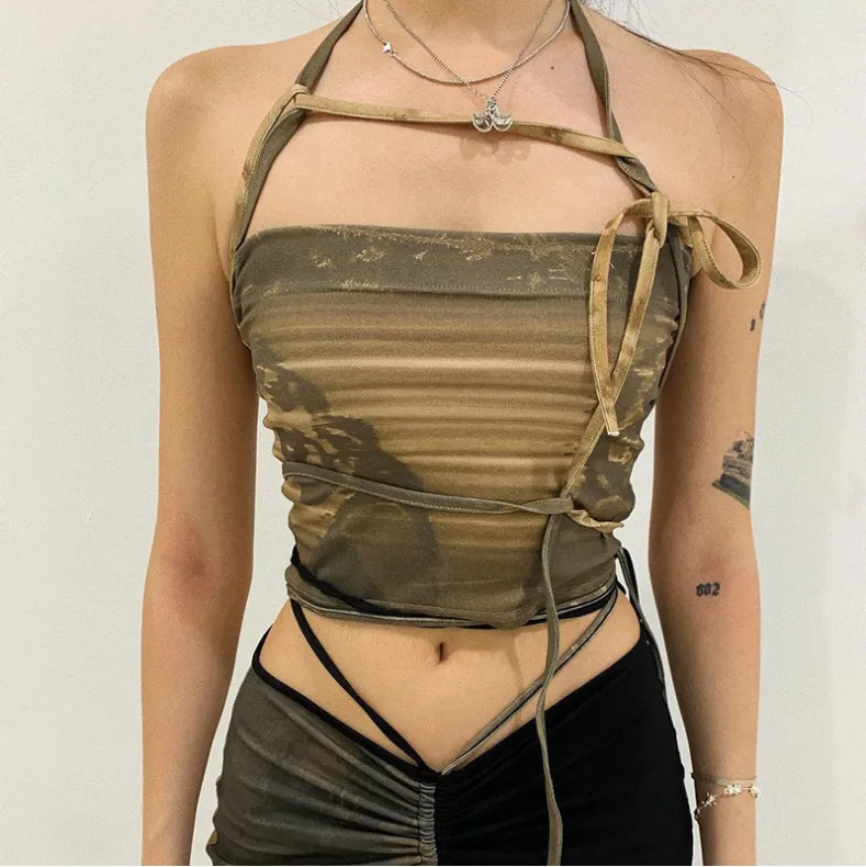 Camouflage halter sling straps and chest wrap vest