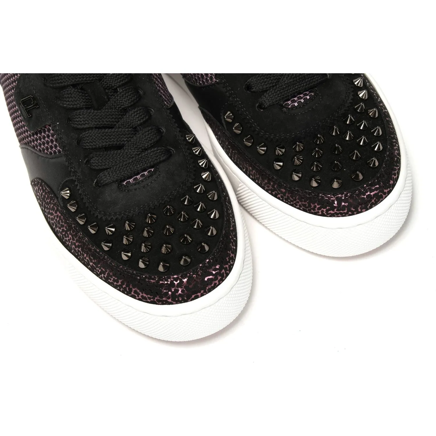 Christian Louboutin Version Black Happy Rui Spikes Flat Shoes