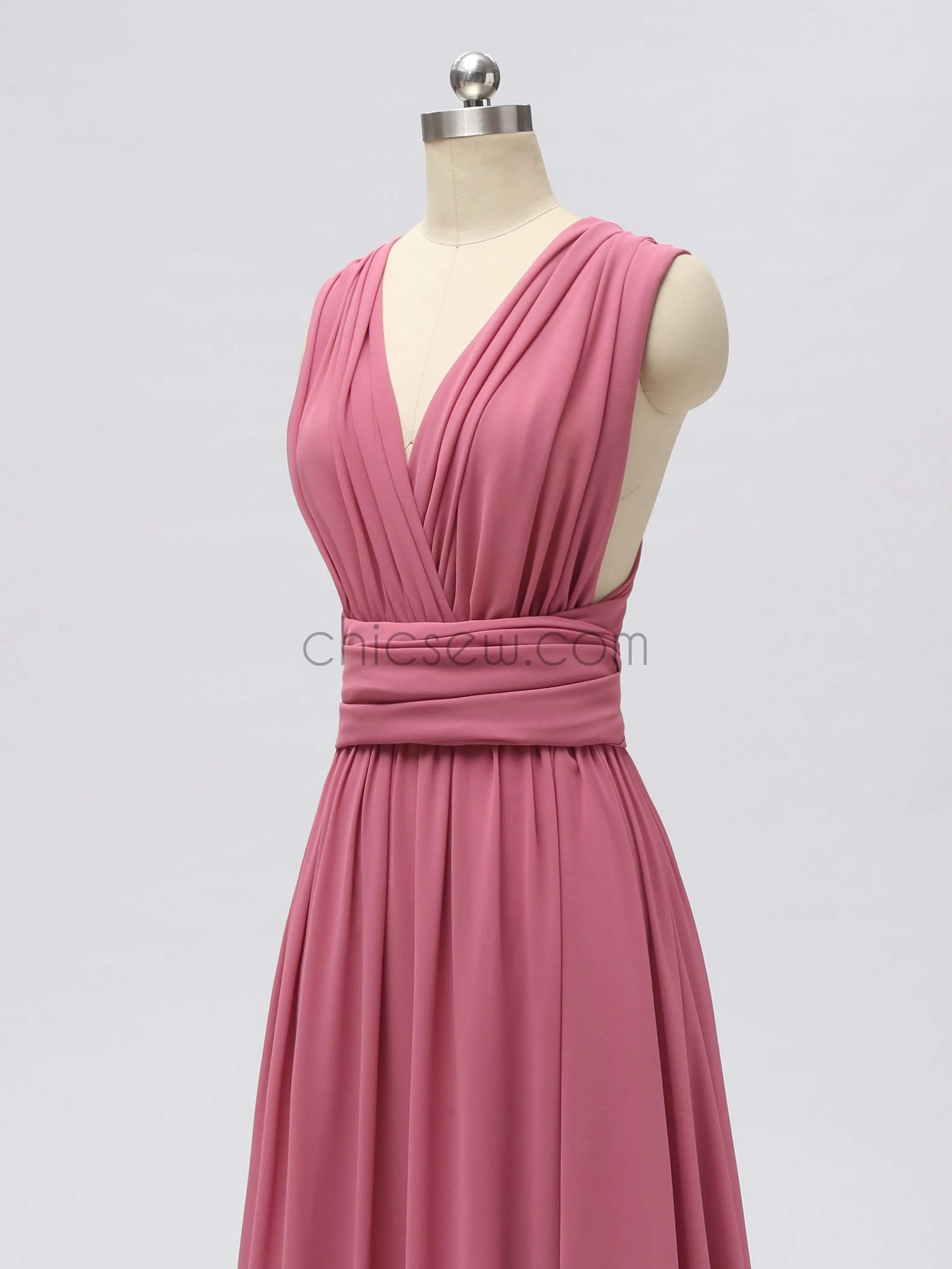 Convertible Chiffon A-line Sleeveless Bridesmaid Dresses, YKX020