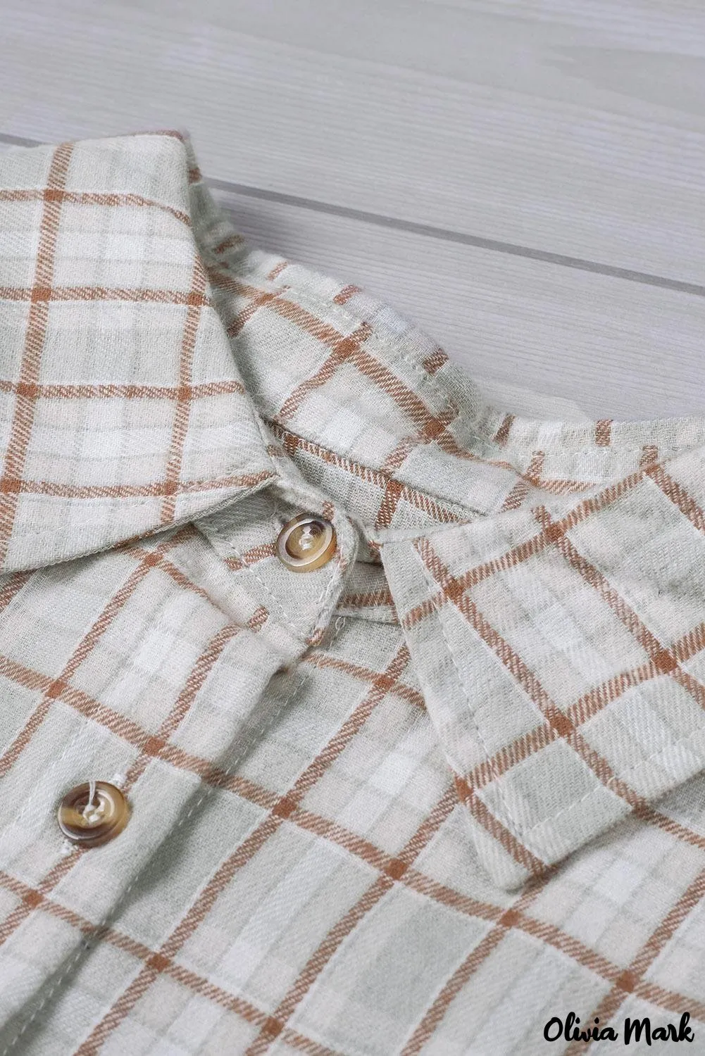 Deanwangkt - Pink Plaid Button Down Long Sleeve Shirt With Color Block Pocket