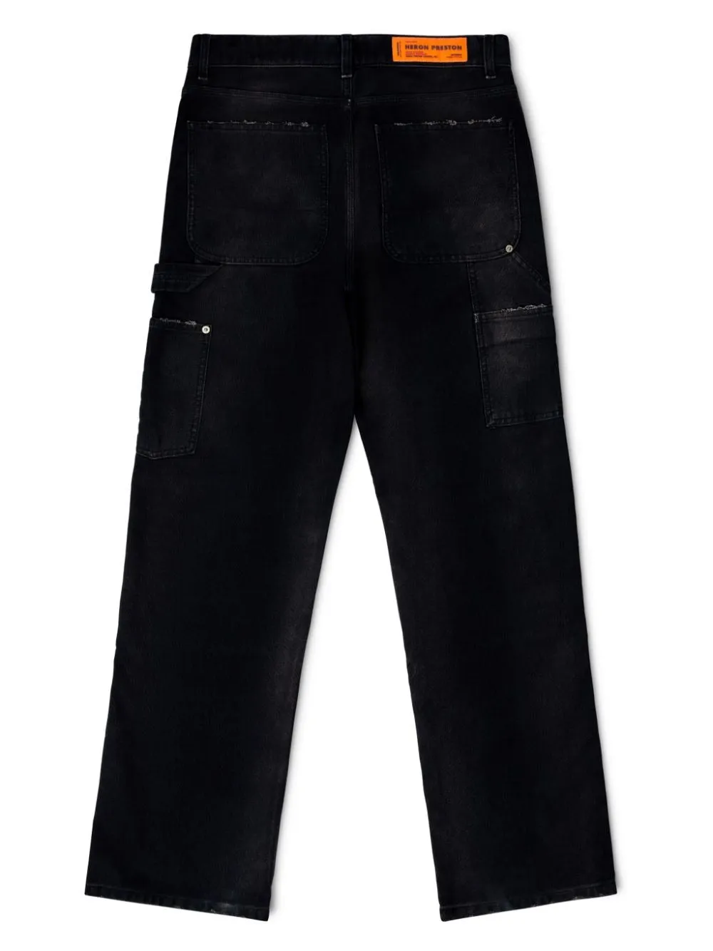 DISTRESSED CANVAS CARPENTER STRAIGHT-LEG JEANS