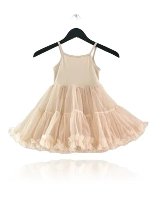 DOLLY PETTI SPAGHETTI PETTISKIRT TUTU DRESS cream