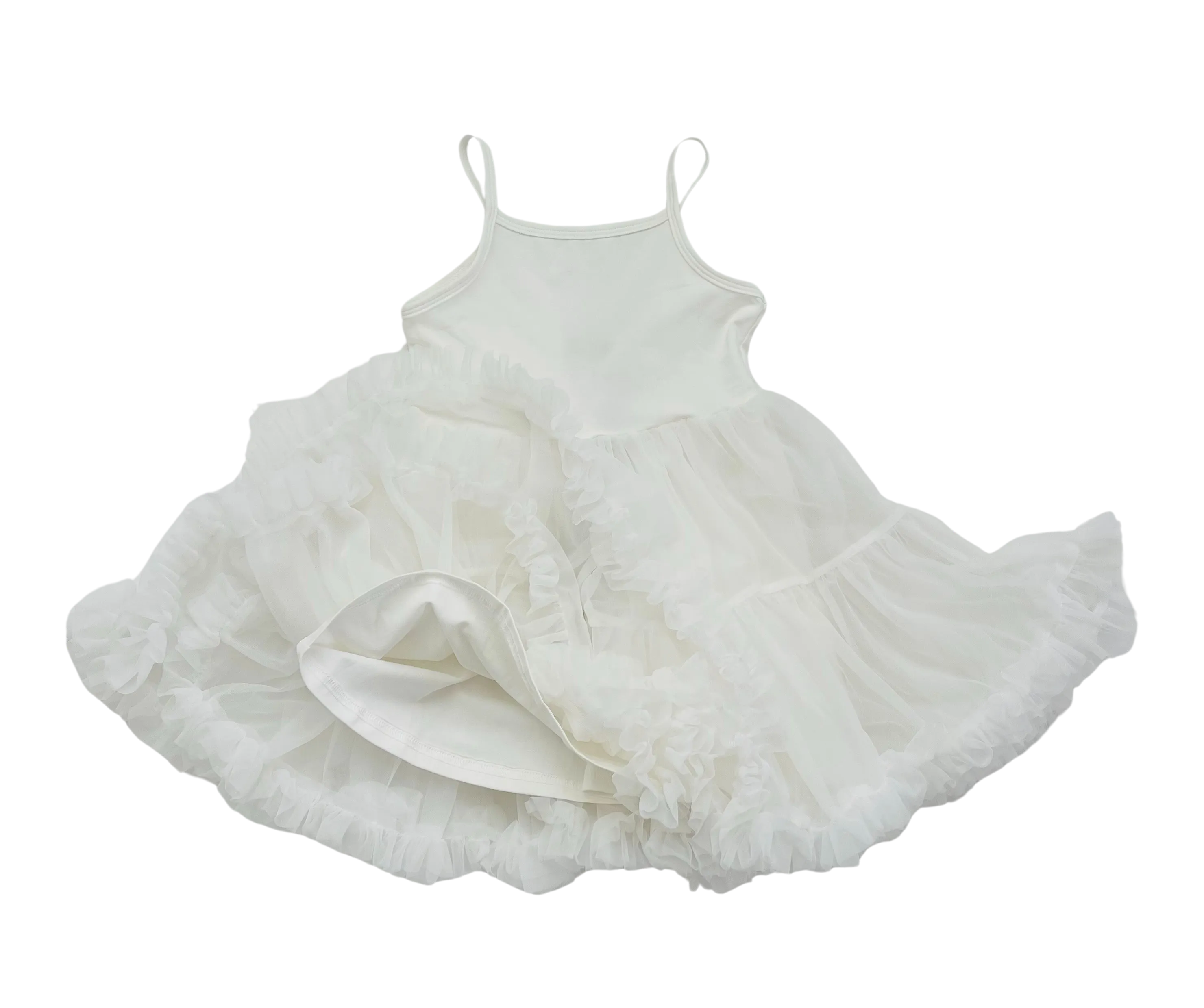 DOLLY PETTI SPAGHETTI PETTISKIRT TUTU DRESS off-white