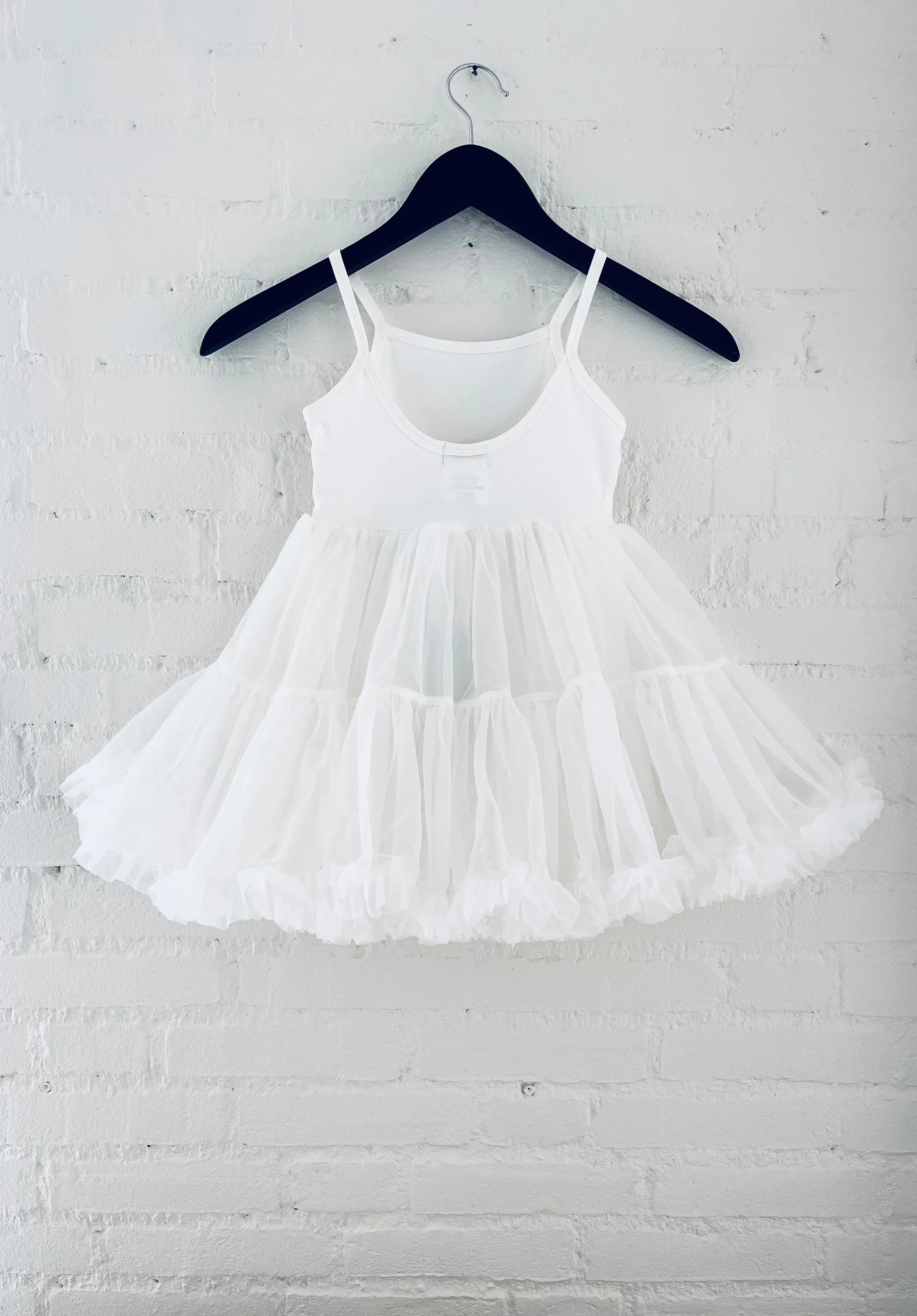 DOLLY PETTI SPAGHETTI PETTISKIRT TUTU DRESS off-white