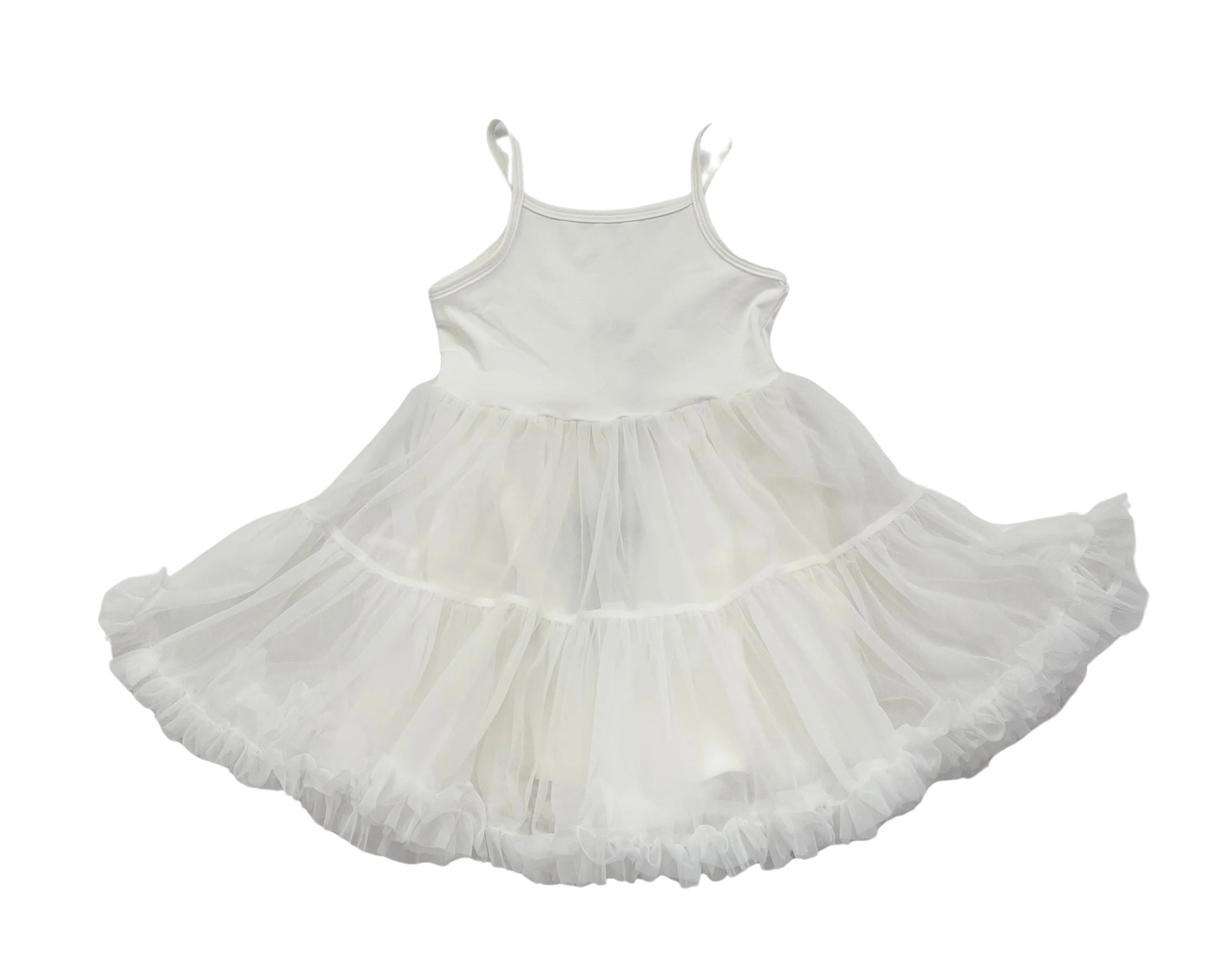 DOLLY PETTI SPAGHETTI PETTISKIRT TUTU DRESS off-white