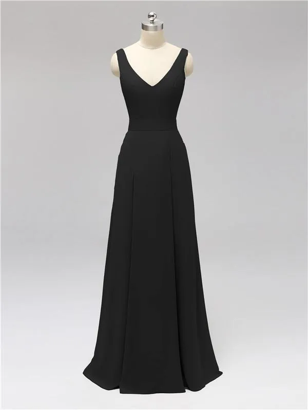 Fashion A-line V-neck Chiffon Bridesmaid Dresses