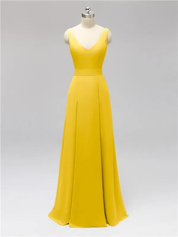 Fashion A-line V-neck Chiffon Bridesmaid Dresses