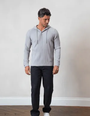 Grey Pleated Hoodie