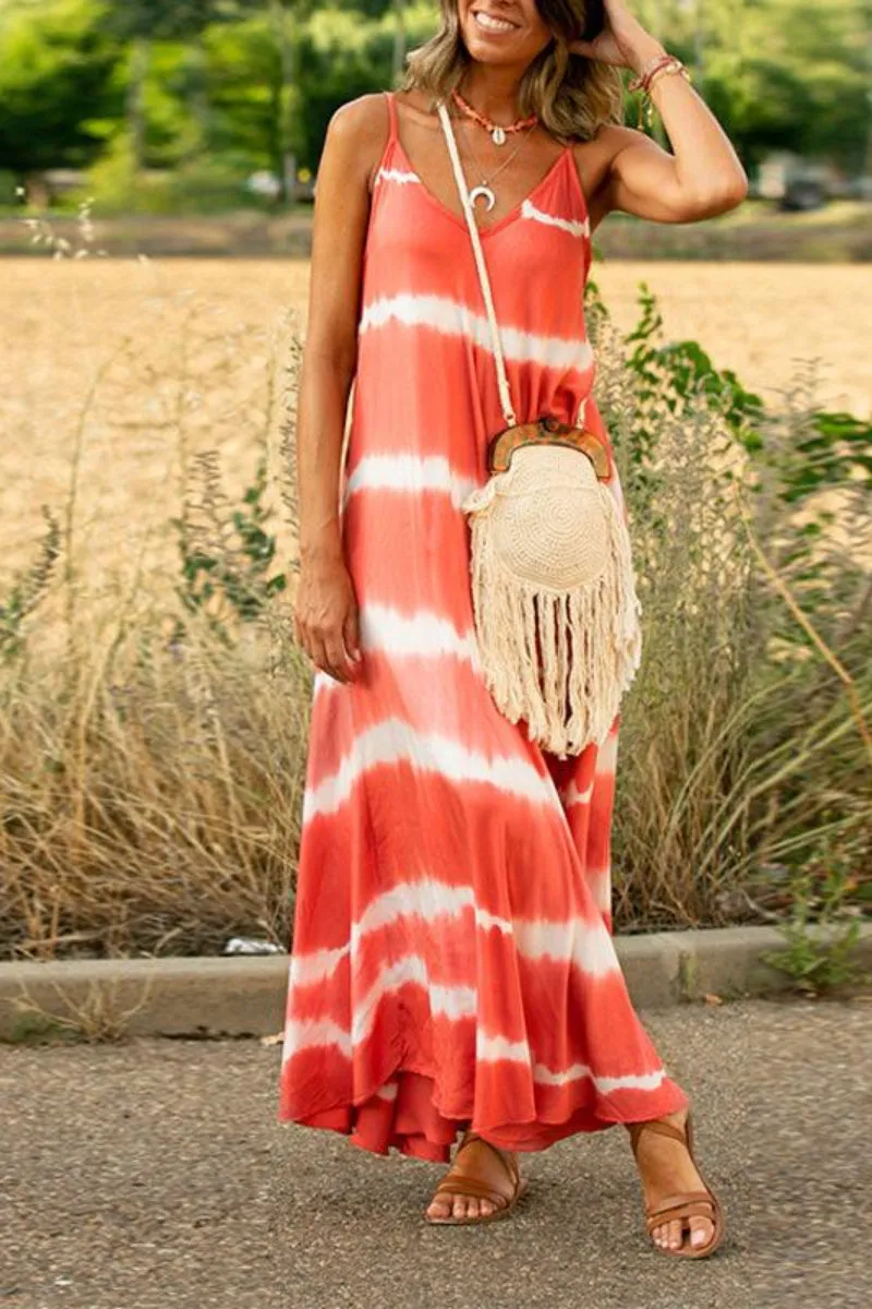 Hot Deep V Print Modern Floral Women Formal Maxi Dress