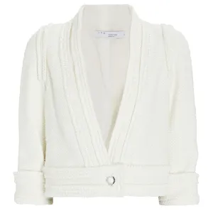 IRO Ivory Cezais Cropped Collarless Tweed Jacket