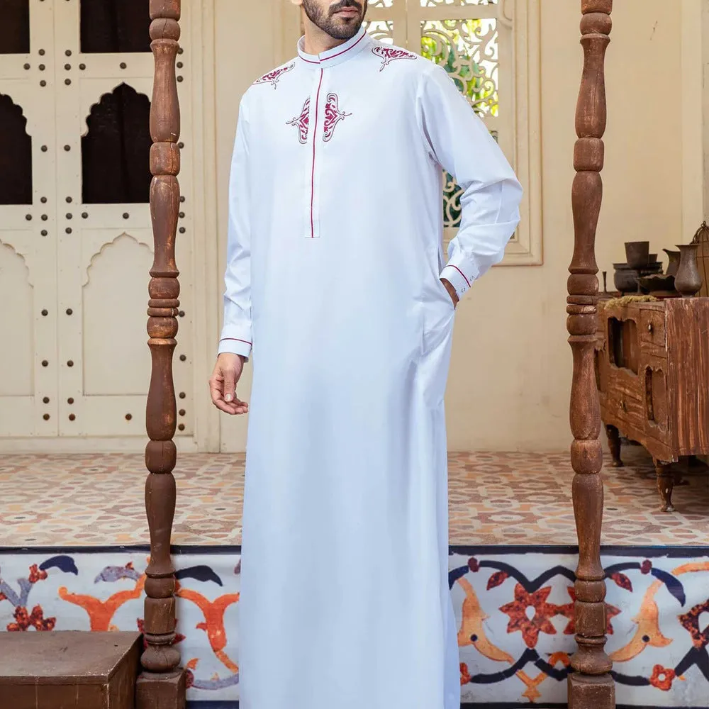 jl11 Foreign trade Muslim long-sleeved embroidered ethnic style Arab robe men's robes  abaya