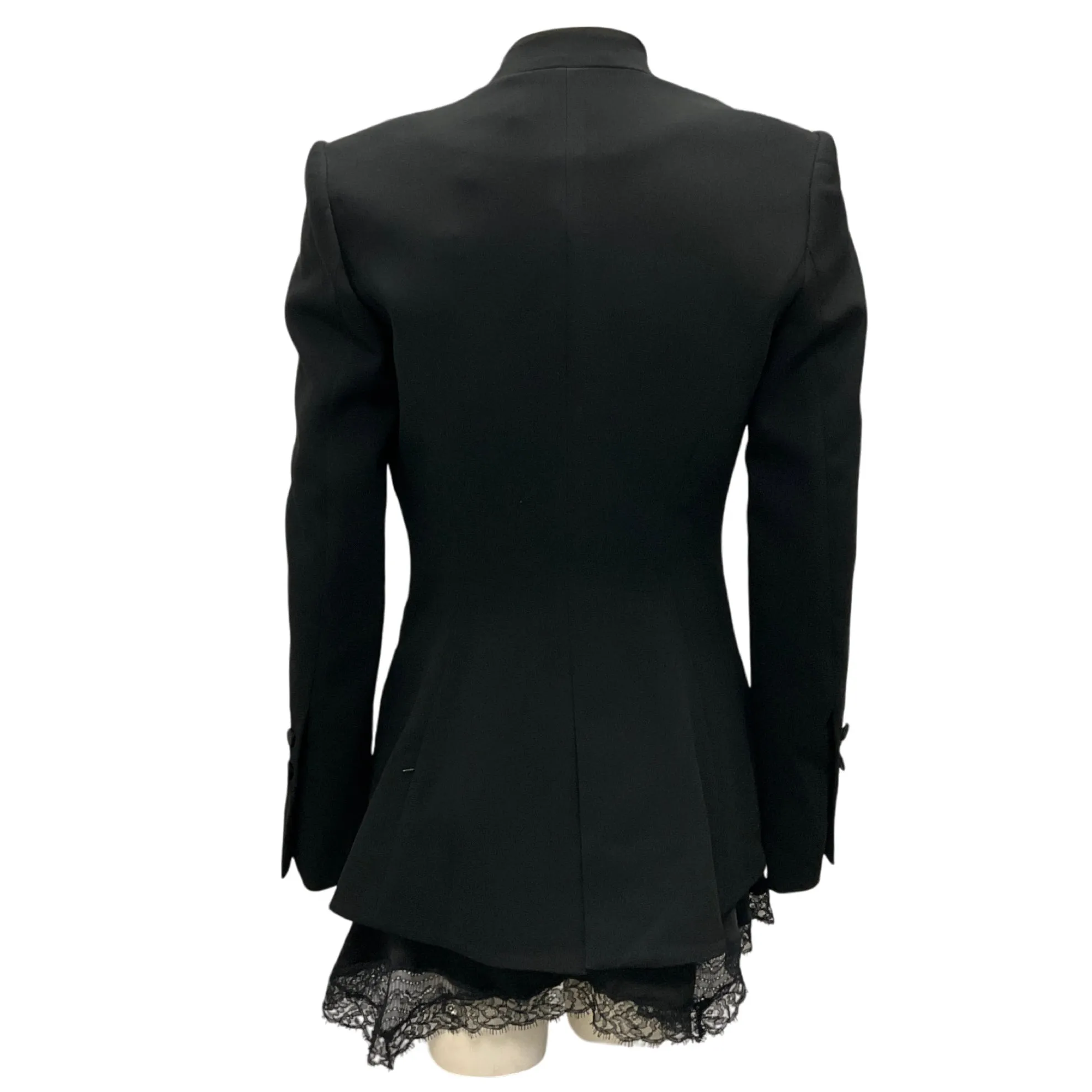 Jonathan Simkhai Black Signature Basque Collarless Blazer Jacket