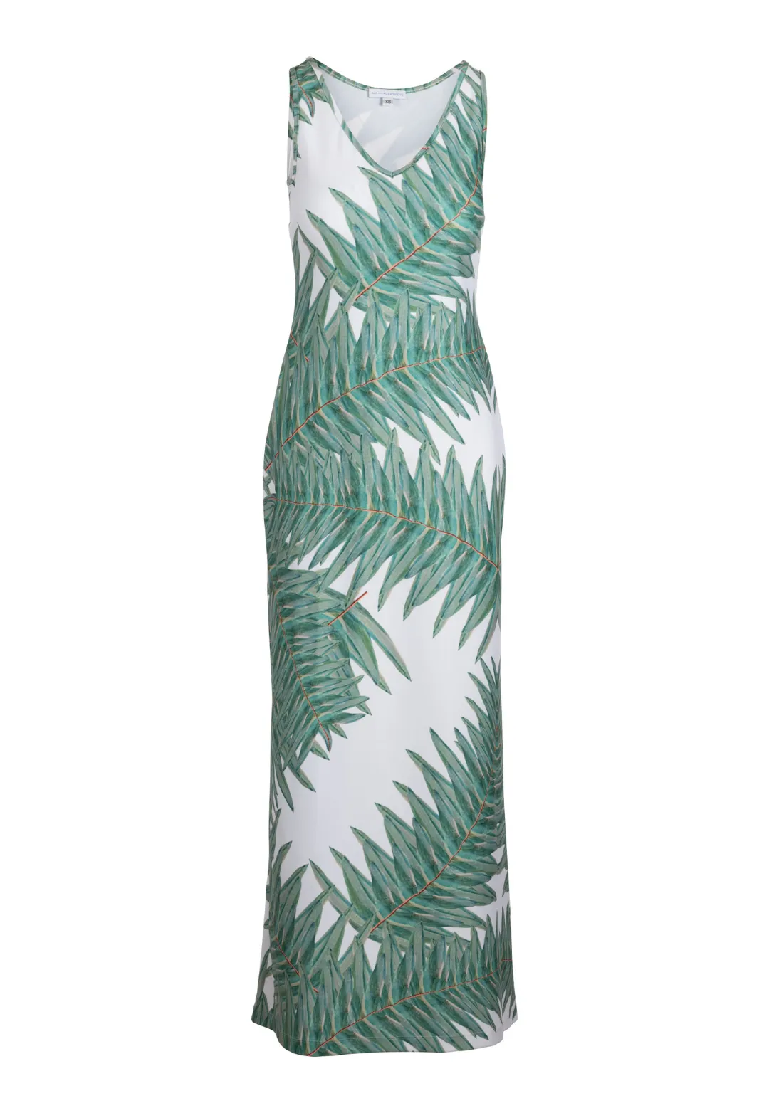 Lavinia Long Stretch Knit Dress in Queen Palm