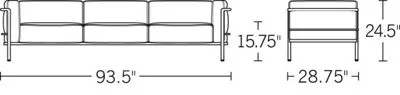 Le Corbusier 3 Seat Sofa Article 923