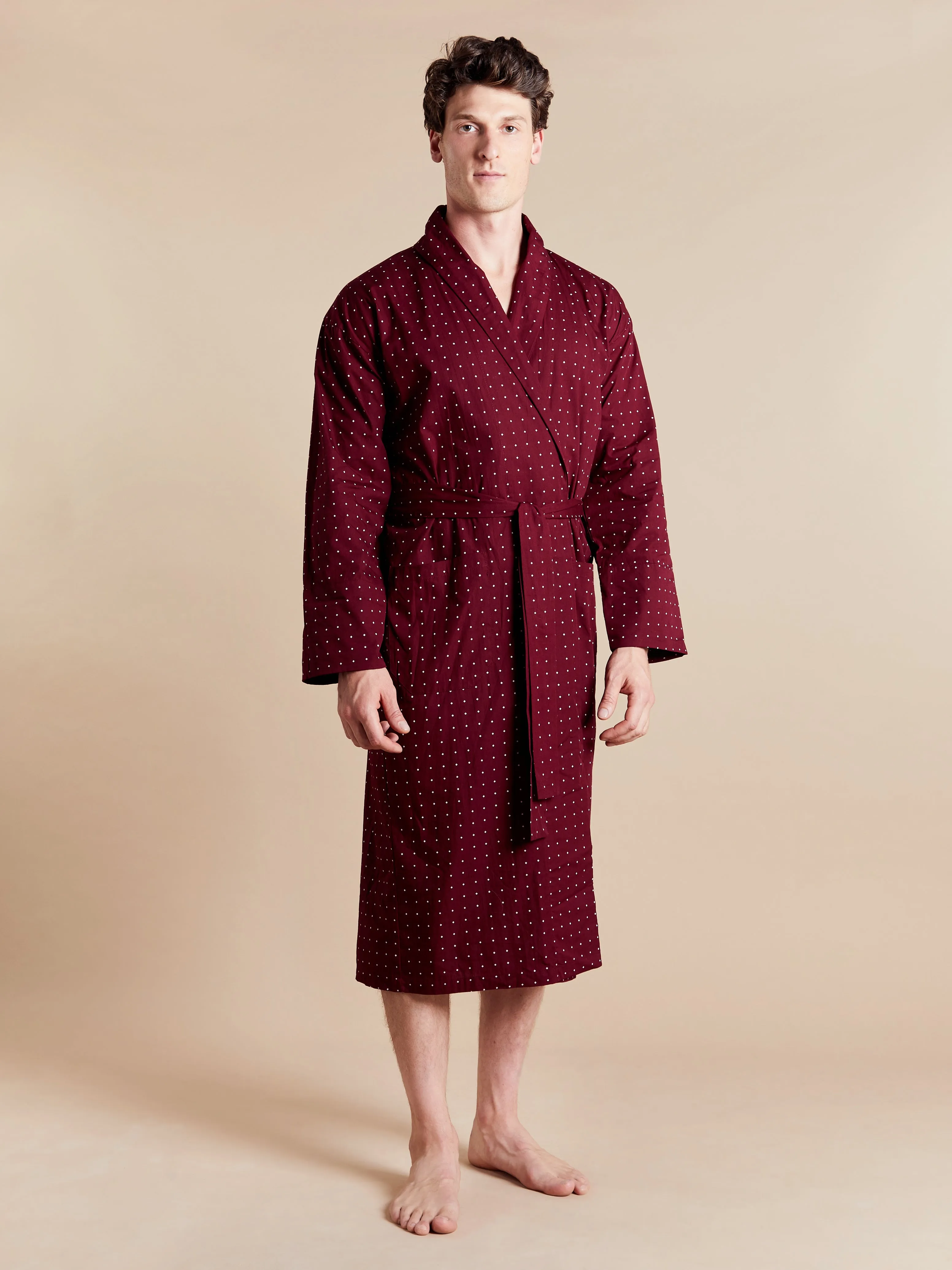 Lightweight Men's Bathrobe - Tosca Red