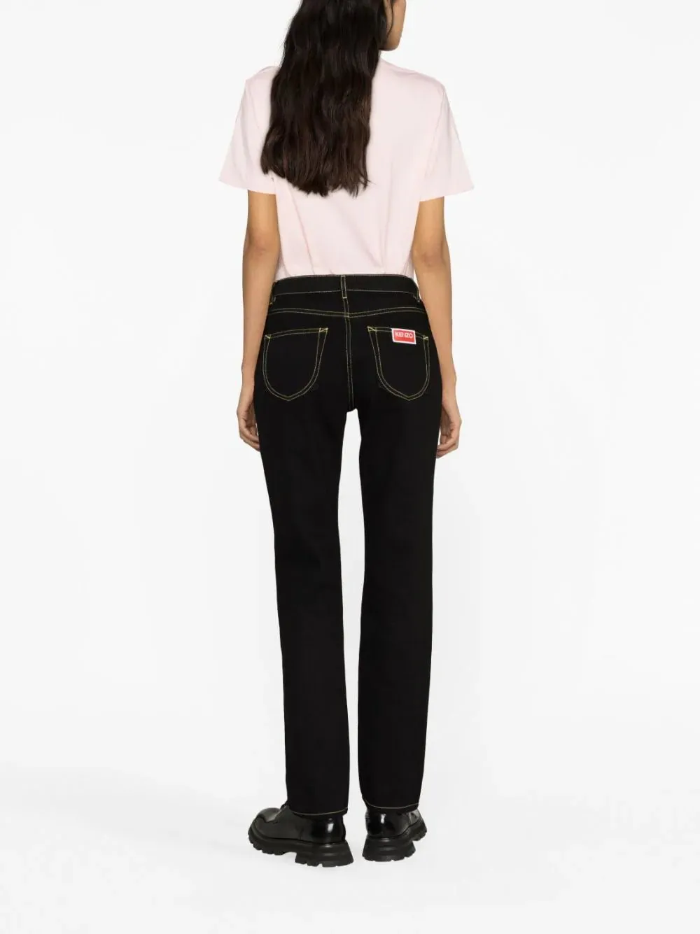 logo-patch straight-leg jeans